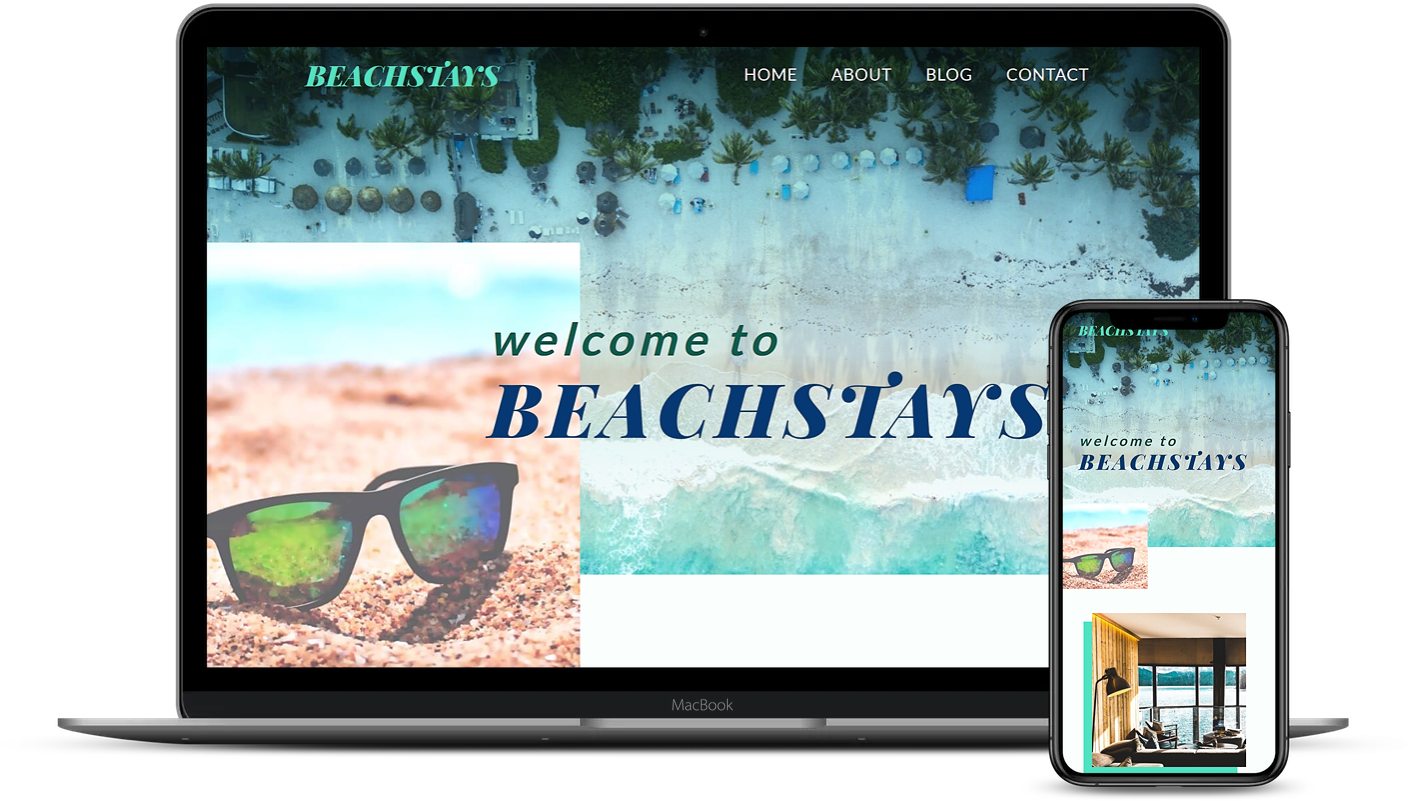 Screenshot of Beachstays website