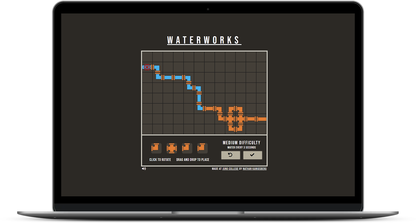 Screenshot of Waterworks game project